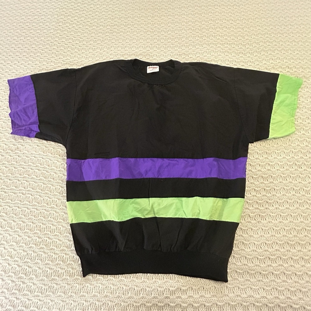 Vintage 90s Neon‎ Men's XL Diport USA Green Purple Black  Tee Shirt